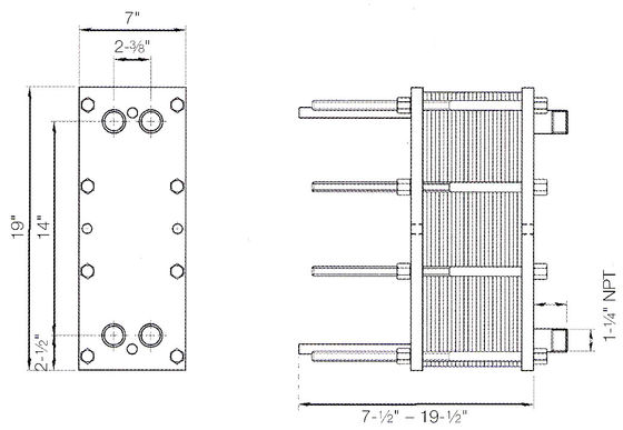 M3 SS316/0.5 flow Plate HT with Gasket EPDM for Heat exchanger