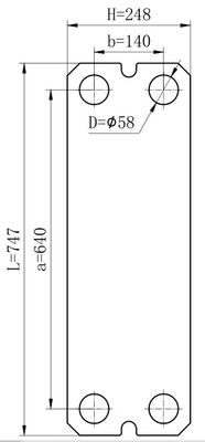 M6MX Titanium/0.6 dialognal flow Plate LT with Gasket NBR for Seawater Heat exchanger